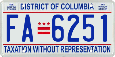 DC license plate FA6251