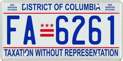 DC license plate FA6261