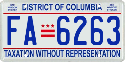 DC license plate FA6263