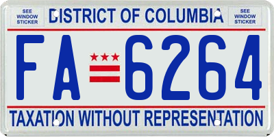 DC license plate FA6264