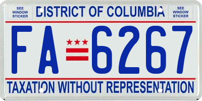 DC license plate FA6267