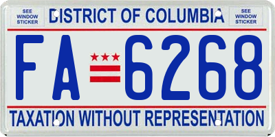 DC license plate FA6268