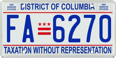 DC license plate FA6270