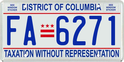 DC license plate FA6271