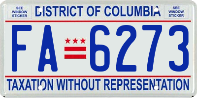 DC license plate FA6273