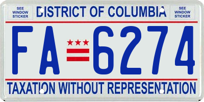 DC license plate FA6274