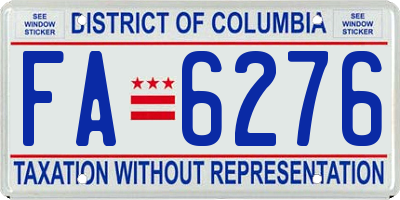 DC license plate FA6276