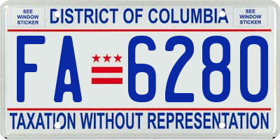 DC license plate FA6280