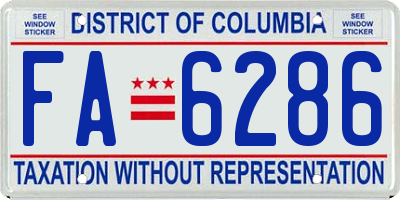 DC license plate FA6286