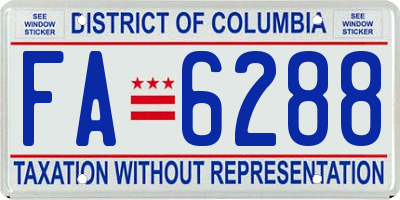 DC license plate FA6288