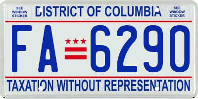 DC license plate FA6290