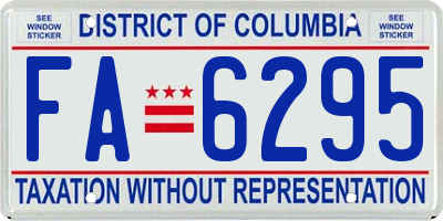 DC license plate FA6295