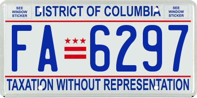 DC license plate FA6297