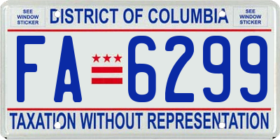 DC license plate FA6299