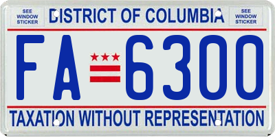 DC license plate FA6300