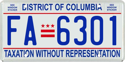 DC license plate FA6301