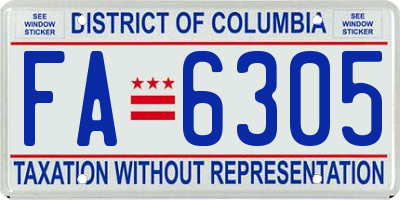 DC license plate FA6305