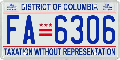 DC license plate FA6306