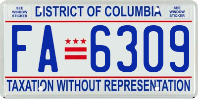 DC license plate FA6309