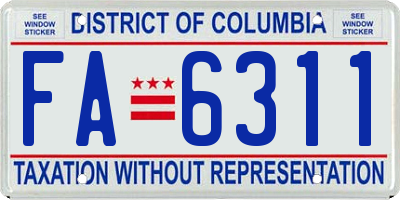 DC license plate FA6311