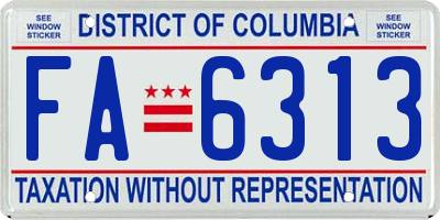 DC license plate FA6313