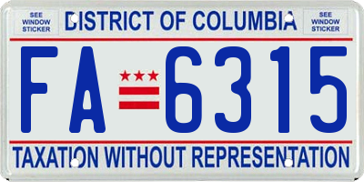 DC license plate FA6315