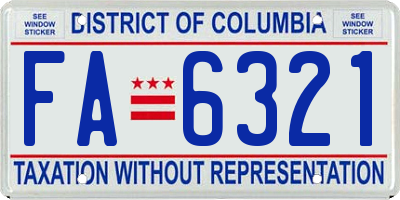 DC license plate FA6321