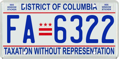 DC license plate FA6322