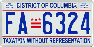 DC license plate FA6324