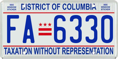 DC license plate FA6330