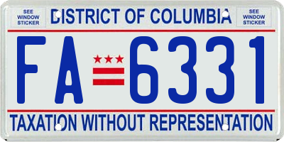 DC license plate FA6331