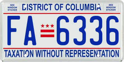 DC license plate FA6336