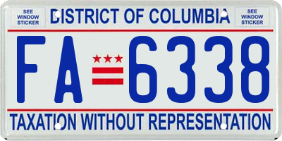 DC license plate FA6338