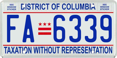 DC license plate FA6339