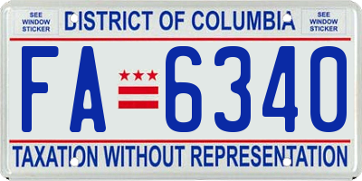 DC license plate FA6340