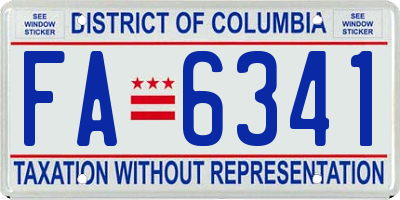 DC license plate FA6341