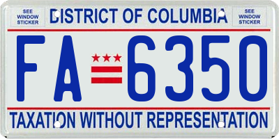 DC license plate FA6350