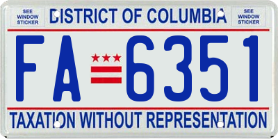 DC license plate FA6351