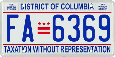 DC license plate FA6369