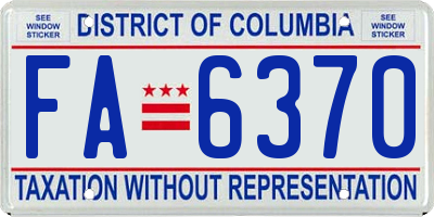 DC license plate FA6370