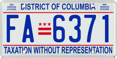 DC license plate FA6371