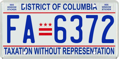 DC license plate FA6372