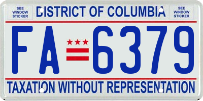 DC license plate FA6379