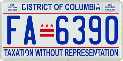 DC license plate FA6390