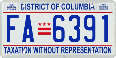 DC license plate FA6391