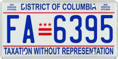 DC license plate FA6395