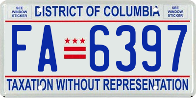 DC license plate FA6397