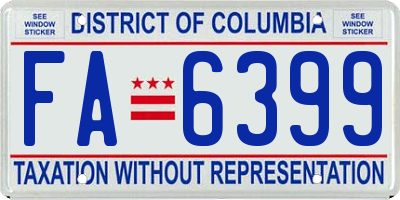 DC license plate FA6399