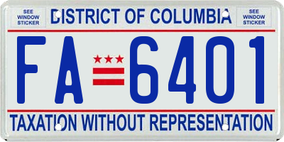 DC license plate FA6401