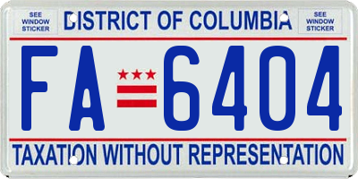 DC license plate FA6404